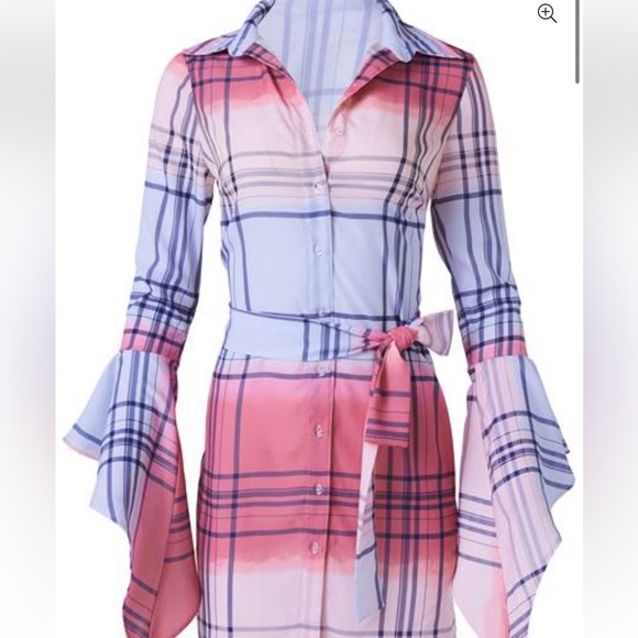 Plaid loose sleeves dress - Picture 2 of 4